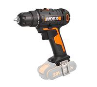 WORX WX100.9 Trapano avvitatore a batteria 20 V - Potente avvitatore a batteria per forare e avvitare - 20 + 1 livello di coppia fino a 30 Nm - Velocità variabile - Luce LED - Senza batteria e