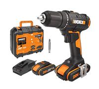 WORX WX108 - Trapano avvitatore a batteria da 20 V, avvitatore multiuso per forare e avvitare, gamma di velocità a due stadi e regolazione della coppia 20 + 1 fino a 45 Nm, con batterie da 2 Ah e