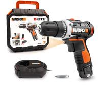 Worx WX128 Avvitatore a Batteria 12V 2.0Ah, Mandrino 10 mm, con Impugnatura Ergonomica in Gomma, Velocità Variabili per scegliere tra Velocità o Potenza, Compatto e Leggero