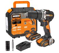 WORX WX352 Trapano avvitatore a percussione, 2 batterie e caricabatterie | Motor
