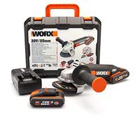 WORX Wx800 Smerigliatrice Angolare A Batteria 20V, Impugnatura Supplementare, Nero, 34 x 12.5 x 27.4 cm
