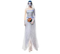 Worximmii 1 set di abito da sposa cadavere, cosplay, costume da sposa fantasma, fantasma, fantasma, vampiro, zombie, regalo horror (XL)