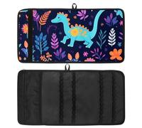 WOSHJIUK Astuccio estetico,astuccio,dinosauro del fumetto fiore colorato,astuccio piccolo