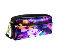 WOSHJIUK Astuccio estetico,astuccio per matite,Albero dell'acquerello di foglie tropicali,astuccio piccolo