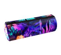 WOSHJIUK Astuccio estetico,astuccio per matite,Albero dell'acquerello di foglie tropicali,astuccio piccolo