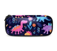 WOSHJIUK Astuccio estetico,astuccio per matite,dinosauro del fumetto fiore colorato,astuccio piccolo