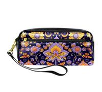 WOSHJIUK Astuccio estetico,astuccio per matite,fiore stampato etnico colorato,astuccio piccolo