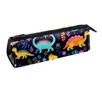 WOSHJIUK Astuccio per matite,astuccio piccolo,dinosauro del fumetto fiore colorato,astuccio per penne