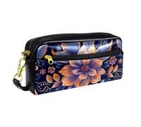 WOSHJIUK Astuccio per matite,astuccio piccolo,fiore stampato etnico colorato,astuccio per penne