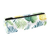 WOSHJIUK Astuccio per matite,astuccio piccolo,Foglie di palme verdi tropicali,astuccio per penne