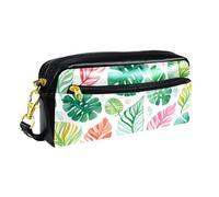 WOSHJIUK Astuccio per matite,astuccio piccolo,Foglie di palme verdi tropicali,astuccio per penne