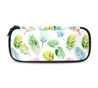 WOSHJIUK Astuccio per matite,astuccio piccolo,Foglie di palme verdi tropicali,astuccio per penne