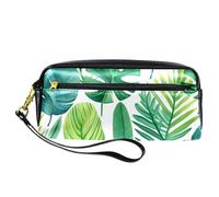 WOSHJIUK Astuccio per matite,astuccio piccolo,Modello di foglie tropicali hawaii,astuccio per penne