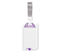 Woshuwo Acchiappasogni a forma di acchiappasogni, colore viola e argento, porta badge scorrevole in plastica dura, per infermieri e ufficio