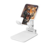 Woshuwo Angry Roaring Tiger Supporto per cellulare pieghevole ad angolo regolabile in altezza Supporto per cellulare portatile da tavolo compatibile con tutti gli smartphone bianco
