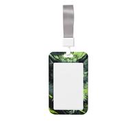 Woshuwo Angry Wolf con occhi verdi luminosi, porta badge scorrevole, in plastica rigida, per biglietti di lavoro, per infermieri e ufficio