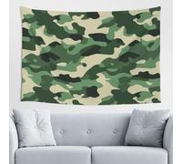 Woshuwo Arazzo da parete verde mimetico per camera da letto, soggiorno, dormitorio, moderno arazzo estetico per feste sfondo striscione 152 x 101 cm