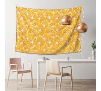 Woshuwo Arazzo floreale giallo e bianco limone arte da parete per camera da letto soggiorno dormitorio moderno arazzo estetico per feste sfondo banner 152 x 101 cm