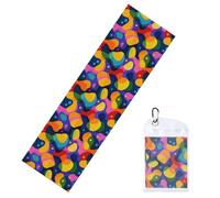 Woshuwo Asciugamani colorati a forma astratta per collo e viso, 101,6 x 30,5 cm, panno morbido traspirante per il ghiaccio, per sport, yoga, golf, palestra