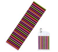 Woshuwo Asciugamani rinfrescanti per collo e viso, 101,6 x 30,5 cm, con strisce rinfrescanti rosa, arancioni, nere, verdi, morbide, traspiranti, per sport, yoga, golf, palestra
