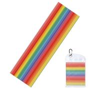 Woshuwo Asciugamani rinfrescanti per collo e viso a strisce verticali color arcobaleno 101,6 x 30,5 cm, morbidi e traspiranti, per sport, yoga, golf, palestra