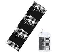 Woshuwo Asciugamani rinfrescanti per collo e viso, motivo a scacchi, 101,6 x 30,5 cm, morbido, traspirante, per sport, yoga, golf, palestra