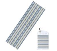 Woshuwo Asciugamani rinfrescanti per il collo e il viso, a righe bianche e blu, 101,6 x 30,5 cm, morbido e traspirante, per sport, yoga, golf, palestra