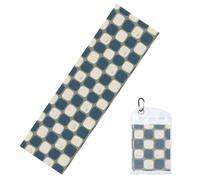 Woshuwo Asciugamani rinfrescanti retrò blu bianco quadrato per collo e viso 101,6 x 30,5 cm fresco sudore stracci morbido traspirante freddo asciugamano per sport yoga golf palestra