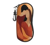 Woshuwo Astratto Due Persone In Amore Occhiali Portatile Caso Luce Occhiali Da Sole Borsa Occhiali Da Sole Caso