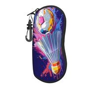 Woshuwo Astratto Pop Art Volano Pallone Da Calcio Portatile Occhiali Da Sole Caso Luce Occhiali Da Sole Borsa Occhiali Da Sole Caso