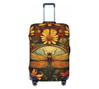 Woshuwo Bella libellula fiori vetro colorato elastico viaggio bagagli copre antipolvere antigraffio protezione valigia misura 56-61 cm