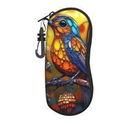 Woshuwo Bella uccello sul ramo colorato vetro portatile occhiali caso luce occhiali da sole borsa occhiali da sole caso