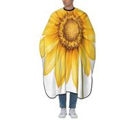 Woshuwo Bellissimo grembiule da taglio per capelli con girasole con fiore giallo, grembiule da barbiere per adulti