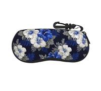 Woshuwo Bianco E Blu Fiori Ibisco Portatile Occhiali Caso Luce Occhiali Da Sole Bag Occhiali Da Sole Caso