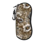 Woshuwo Bianco Oro Fiori E Foglie Portatile Occhiali Caso Luce Occhiali Da Sole Borsa Occhiali Da Sole Caso
