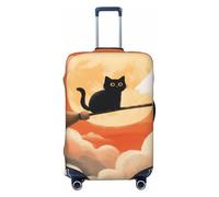 Woshuwo Black Cat Flying On A Broom Ghost Floating Elastic Travel Covers Dustproof antigraffio valigia Protector Fit 22-24 Inch