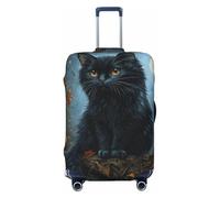 Woshuwo Black Cat Moon - Copribagagli da viaggio elastico, antipolvere, antigraffio, adatto per valigie da 56-61 cm