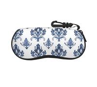Woshuwo Blu Bianco Floreale Vittoriano Estetica Portatile Occhiali Da Sole Caso Luce Occhiali Da Sole Borsa Occhiali Da Sole