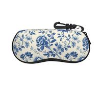Woshuwo Blu E Bianco Motivi Floreali Portatile Occhiali Da Sole Caso Luce Occhiali Da Sole Borsa Occhiali Da Sole Caso