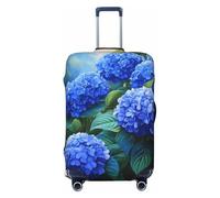 Woshuwo Blue Flowers Hydrangea - Copribagagli da viaggio elastico, antipolvere, antigraffio, adatto per valigie da 56-61 cm
