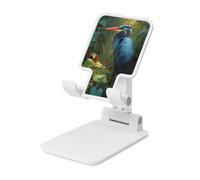 Woshuwo Blue Heron In The Rainforest Supporto per cellulare pieghevole ad angolo regolabile in altezza Supporto per cellulare portatile da tavolo compatibile con tutti gli smartphone bianco
