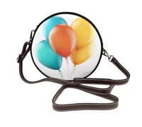 Woshuwo Borsa a tracolla rotonda da donna con 5 palloncini lucidi in pelle