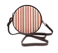 Woshuwo Borsa a tracolla rotonda da donna con materasso a righe arancioni in pelle