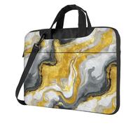 Woshuwo Borsa per laptop con texture in marmo oro liquido Custodia per laptop da 15,6 pollici Borse per computer imbottite per donne uomini