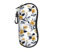 Woshuwo Botanical Pattern Narcisi Salice Foglie Custodia per Occhiali Portatile Luce Occhiali Da Sole Borsa Occhiali Da Sole Caso