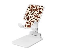Woshuwo Brown Spots Horse Skin Texture Supporto per cellulare pieghevole Angolo regolabile Altezza Desktop Portatile Cellulare Culla Compatibile con tutti gli Smartphone Bianco Stile