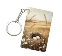 Woshuwo Campagna Intrecciato Nido di Uccello Erba Selvatica Acrilico Portachiavi Moda Portachiavi Auto Catene Acriliche Etichette Per