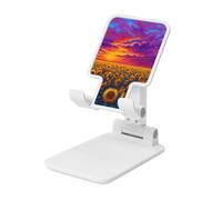 Woshuwo Campo estivo di girasoli sole pieghevole supporto per telefono cellulare angolo regolabile altezza desktop portatile cellulare culla compatibile con tutti gli smartphone bianco stile