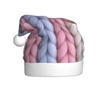 Woshuwo Cappello da Babbo Natale a righe rosa lavanda pastello filato grosso cappello da Babbo Natale novità cappello natalizio