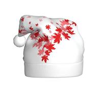 Woshuwo Cappello da Babbo Natale con cuore rosso e foglie d'acero rosso
